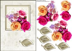 Rose Arrangement on Lace