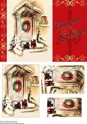 Scotties at the Door for Christmas