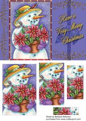 Lovely Snowman Carrying Poinsettia