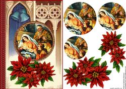Nativity 1 with Poinsettia