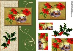Cottage Scene with Poinsettia
