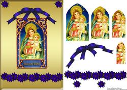 Blue Framed Nativity Window