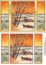 Tryptic Snow Scene