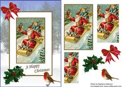 Downhill Santa Winter Scene
