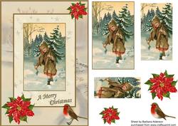Vintage Girl Carrying Home the Tree