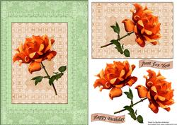 Golden Rose on Lace with Tag