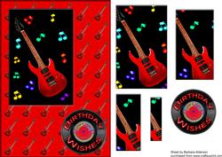 Red Guitar Rocking on Red