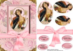 Shabby Chic Roses with Vintage Lady
