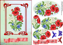 Red Framed Flowers