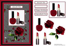 Glam Nails and Lips with a Rose