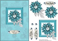 Teal Wired Flower