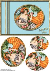 Vintage Lady with Roses