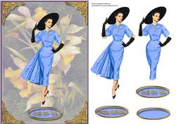 Vintage Lady on Daffodils