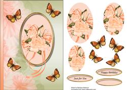 Bouguet of Roses with Butterflies