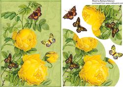 Yellow Roses and Butterflies