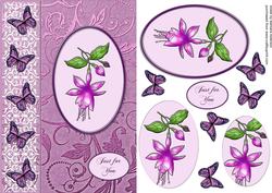 Fuschia and Butterflies