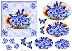 Blue Floral Basket
