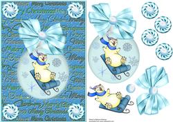 Sleighing Bear on a Bauble