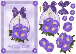 Floral Easter Egg in Purple