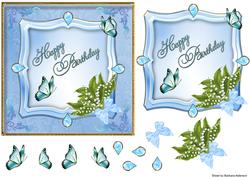Lily of the Valley on Blue