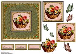 Vintage Floral Basket