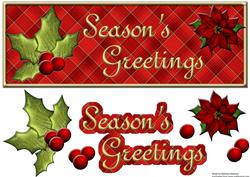 Red Tartan Season's Greetings with Holly