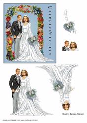 Wedding Couple in Floral Arch