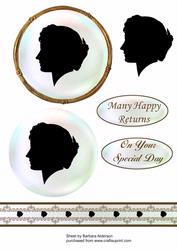 Round Cameo with Gold Frame