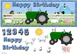 Down on the Farm Green Tractor