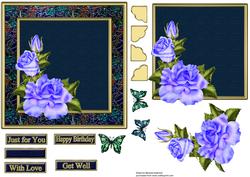 Blue Rose on a Rich Background