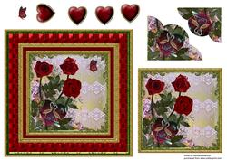 Red Roses with Lace for Love