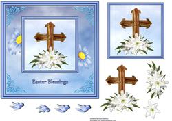 Lillies on the Cross Square Front