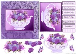 Lilac Roses in a Tea Pot