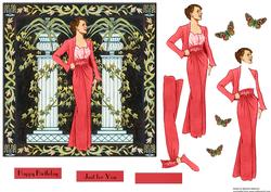Deco Panel with Fuschia Lady