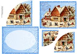 Vintage Village Scene A6