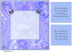 Paisley in Blue with Flowers Insert