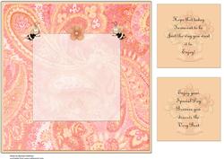 Peach Paisley with Flowers Insert