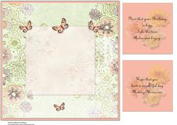 Roses and Butterflies on Square Shabby Chic Insert