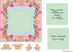 Bluebirds Flowers and Butterflies for the Girl Insert