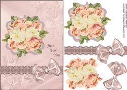 Bouquet of Roses on Lace 1