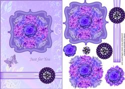 Lilac Roses with Butterfly and Jewel