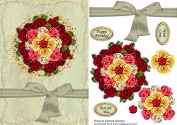 Rose Posy with Gold