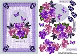 Pink and Purple Flowers with Billowing Lace