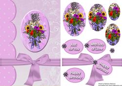 Floral Spray on Pink Marble