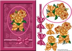 Golden Roses and Fuschia Lace