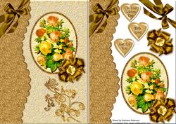Golden Roses with a Flourish