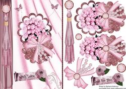 Pink Roses and Pearls on a Scallop