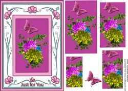 Chrysanthamums in a Pink Frame
