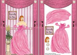 Lady in Pink with Drapes