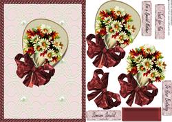 Daisies on a Fan with Pearls